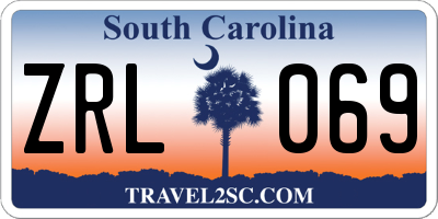 SC license plate ZRL069