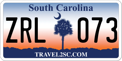 SC license plate ZRL073
