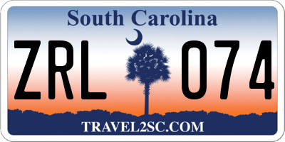 SC license plate ZRL074