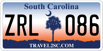 SC license plate ZRL086