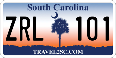 SC license plate ZRL101
