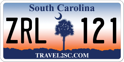 SC license plate ZRL121