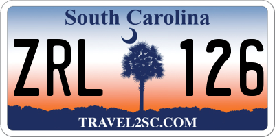 SC license plate ZRL126