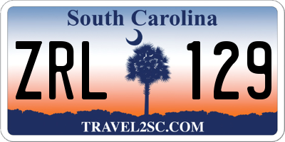 SC license plate ZRL129