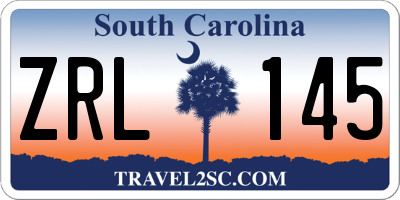 SC license plate ZRL145
