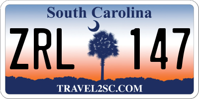 SC license plate ZRL147