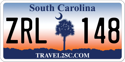 SC license plate ZRL148
