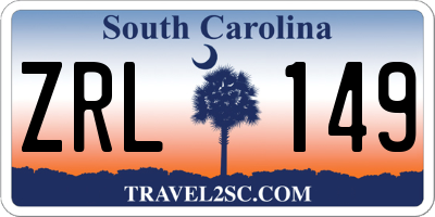 SC license plate ZRL149