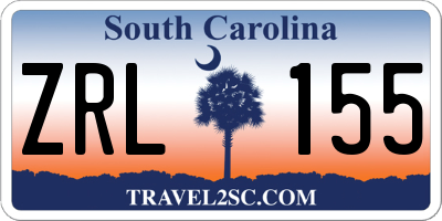 SC license plate ZRL155