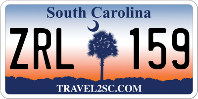 SC license plate ZRL159