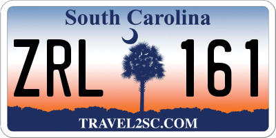 SC license plate ZRL161