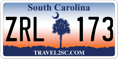 SC license plate ZRL173