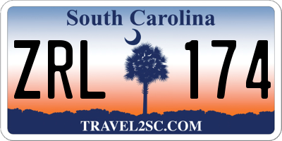 SC license plate ZRL174