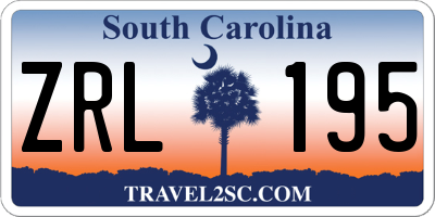 SC license plate ZRL195