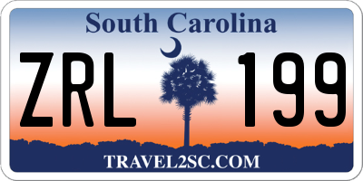 SC license plate ZRL199