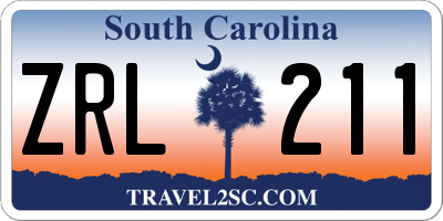 SC license plate ZRL211