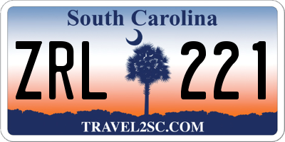 SC license plate ZRL221