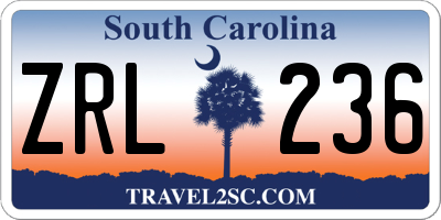 SC license plate ZRL236