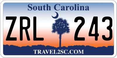 SC license plate ZRL243