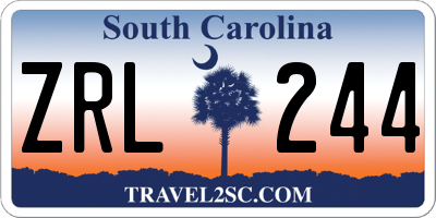 SC license plate ZRL244