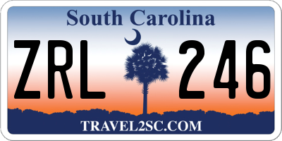 SC license plate ZRL246