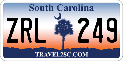 SC license plate ZRL249