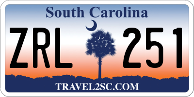 SC license plate ZRL251