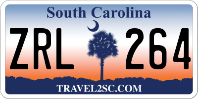 SC license plate ZRL264