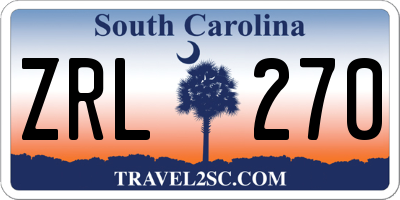 SC license plate ZRL270