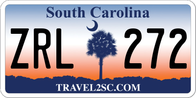 SC license plate ZRL272