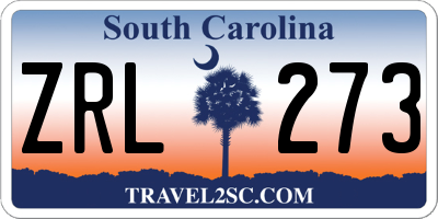 SC license plate ZRL273