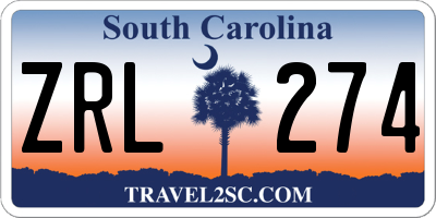 SC license plate ZRL274
