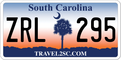 SC license plate ZRL295