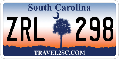 SC license plate ZRL298