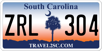 SC license plate ZRL304