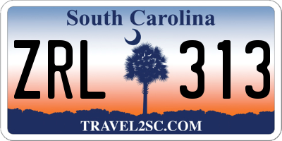 SC license plate ZRL313