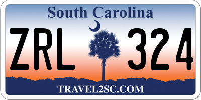 SC license plate ZRL324