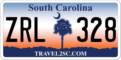 SC license plate ZRL328