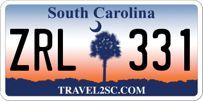 SC license plate ZRL331
