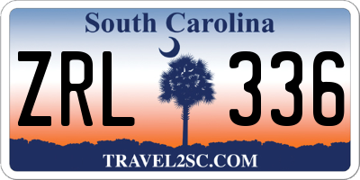SC license plate ZRL336
