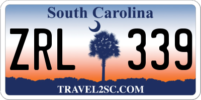 SC license plate ZRL339