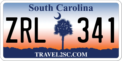 SC license plate ZRL341
