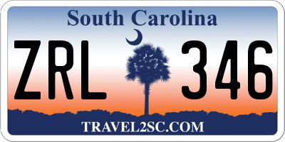 SC license plate ZRL346