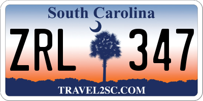 SC license plate ZRL347