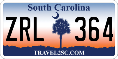 SC license plate ZRL364