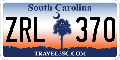 SC license plate ZRL370
