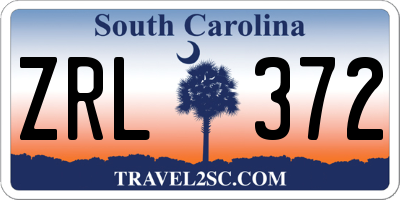 SC license plate ZRL372