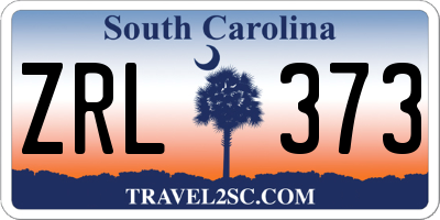 SC license plate ZRL373