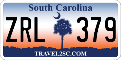 SC license plate ZRL379