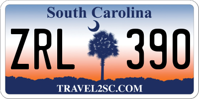 SC license plate ZRL390